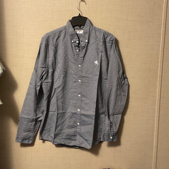 Express Men's Blue Button-Down Shirt - Picture 1 of 4